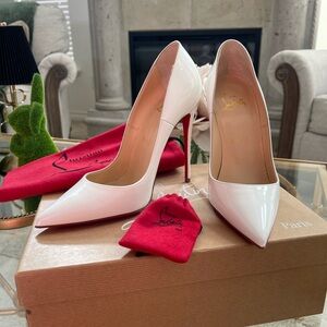 Christian Louboutin White Patent Leather Stilettos